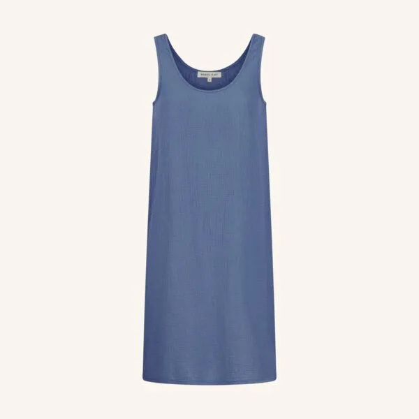 NORDLICHT NORDLICHT Damen Musselin Kleid aus 100% Bio-Baumwolle MARJA, Blau, – Produktbild 2 von 4