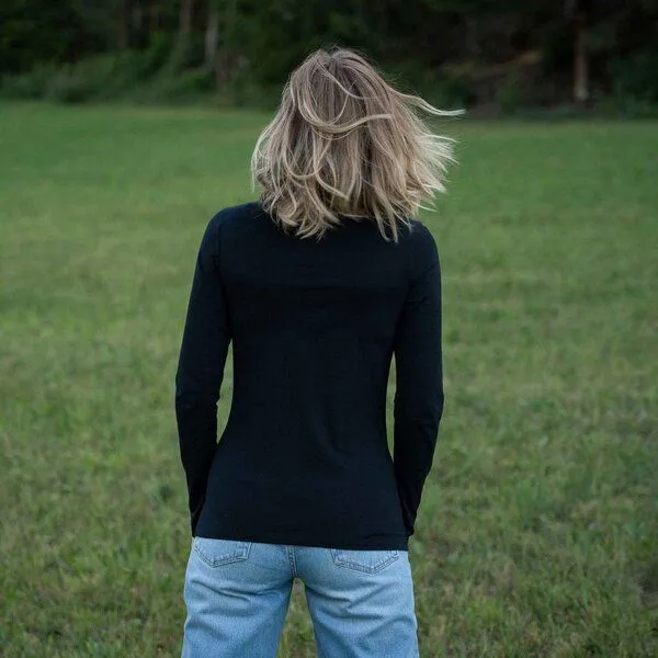 Vresh Clothing Vresh Clothing Vee - Longsleeve aus Biobaumwolle, Schwarz, – Produktbild 7 von 7