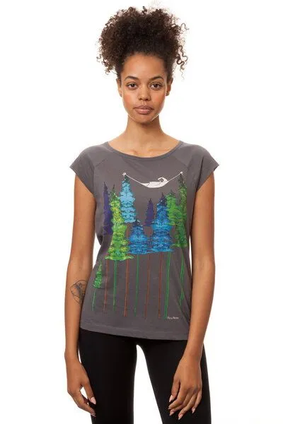 FellHerz FellHerz Damen T-Shirt Wood Girl Bio Fair, Castlerock (grau), – Produktbild 1 von 4