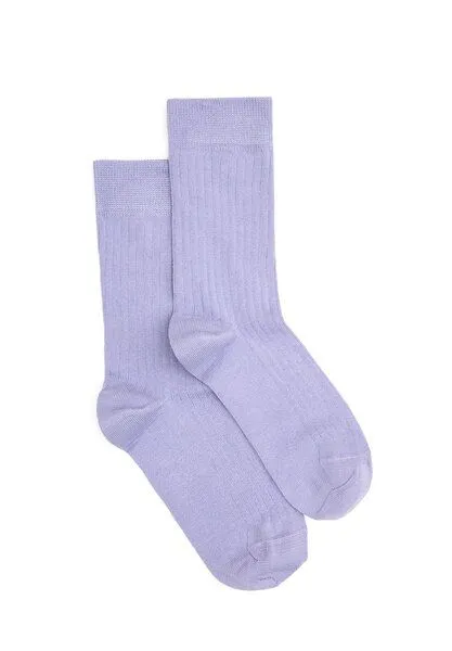 Natural Vibes Natural Vibes Ribbed Socken Bio GOTS | Lila Socken | Pinke Socken | Bunte Socken | Herren Damen Socken, Lila, – Produktbild 2 von 3