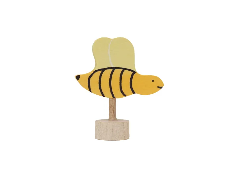 Grimms Grimms Biene Steckfigur aus Lindenholz, bunt lasiert Höhe 5 cm, Gelb, mehrfarbig, – Produktbild 1 von 2