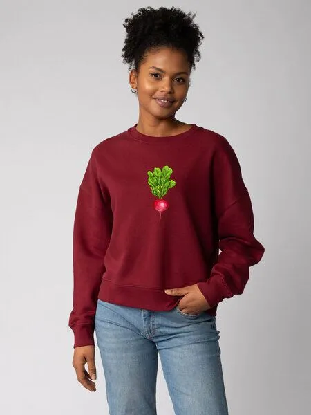 watapparel watapparel Sweatshirt Frauen Radieschen, Burgundy, – Produktbild 2 von 2