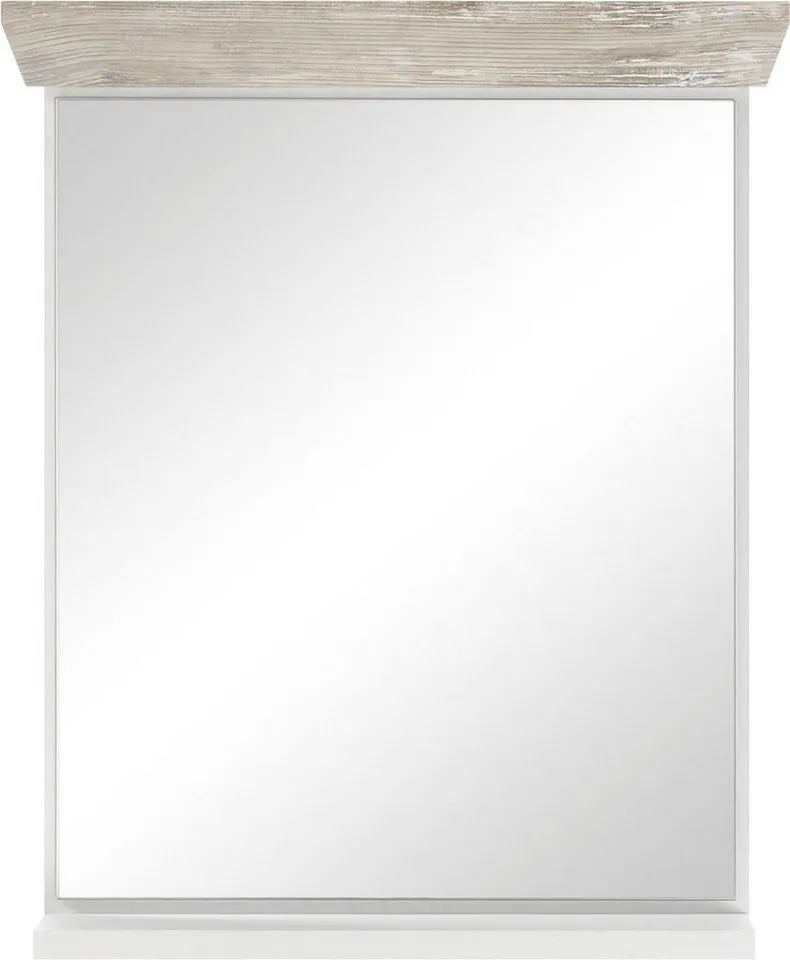 Home affaire Badspiegel Florenz, Spiegel im Landhausstil, in Pinie Weiß, mit Ablagefläche, Breite 60 cm, Weiß, – Produktbild 5 von 5