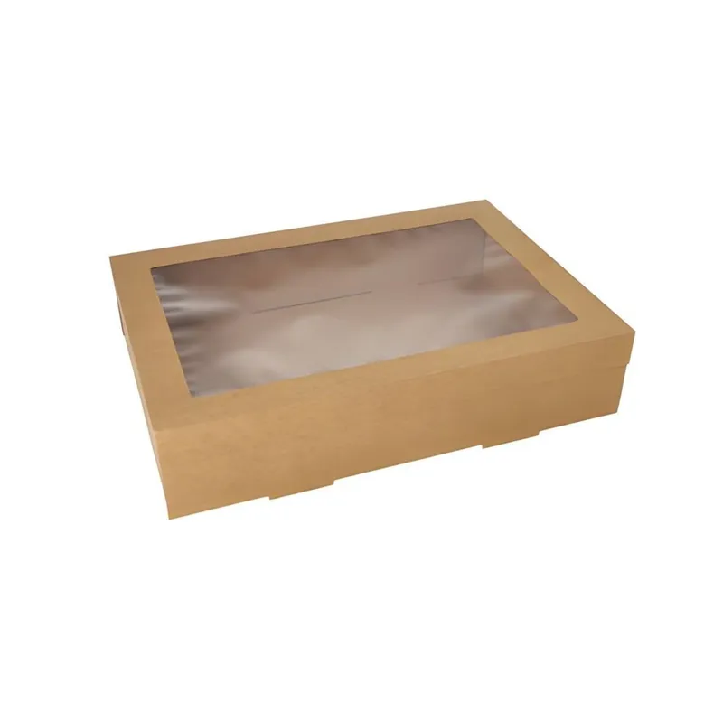 PAPSTAR PAPSTAR Einweggeschirr-Set 50x Transport- & Catering-Kartons Pappe eckig 8 x 25,2 x 35,9 cm braun, Pappe / PET, Braun, – Produktbild 1 von 2