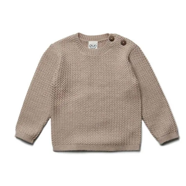 Puri Organic Puri Organic Kleinkinder Pullover Struktur Merinowolle, Sand-melange, – Produktbild 1 von 2