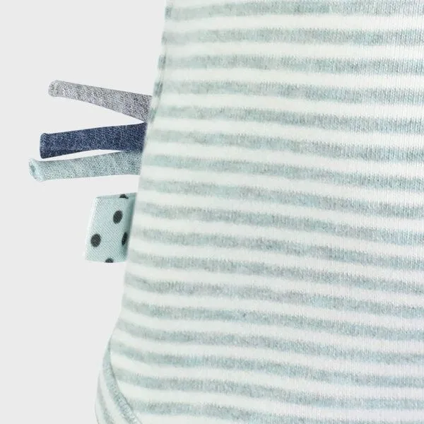 OrganicEra Baby S/S Kurzarm Bodysuit Gestreift 'OrganicEra' aus Bio-Baumwolle, Aqua melange (grün), – Produktbild 4 von 4