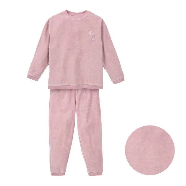 People Wear Organic People Wear Organic Nicki Pyjama, flieder, Applikation "Katze", Bio-Baumwolle – Produktbild 1 von 4