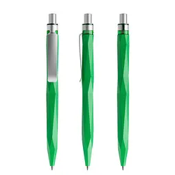 prodir prodir® Druckkugelschreiber QS20 PMS Push, blaue Mine, hellgrün/silber satiniert, Silber / hellgrün, – Produktbild 1 von 1