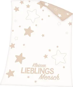 Baby Best Babydecke Kleiner Lieblingsmensch, Baby Best, mit Schriftzug und Sternen, Kuscheldecke – Produktbild 1 von 1