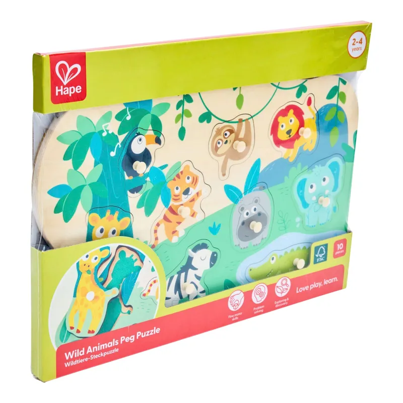 Hape Hape Steckpuzzle Wildtiere, Mehrfarbig, – Produktbild 2 von 3