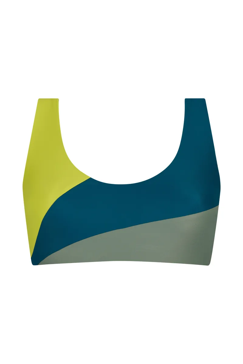 Inaska Inaska Damen vegan Bikinioberteil Reversible Pure Fushion Lime/Petrol/Khaki, Hellgrün, – Produktbild 1 von 2