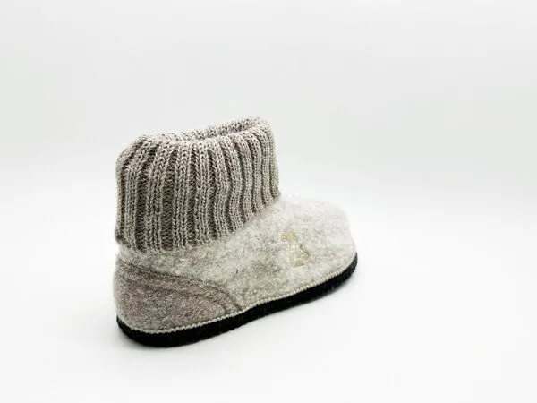 thies Kids "thies ® Mountain Wool Slipper Boot" aus reiner, ökologischer Schurwolle, made in Austria, Beige, – Produktbild 4 von 4