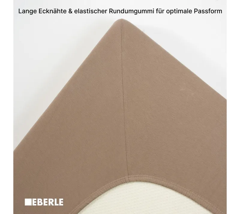 bellana Spannbettlaken bellana deluxe mit Elasthan, Jersey 230 g/m², Premium-Qualität, Jersey-Elasthan, Gummizug: rundum, (1 Stück), mit 5% Elasthan, für Matratzen bis 35cm Höhe, bügelfrei, faltenfrei, Rot, – Produktbild 4 von 6