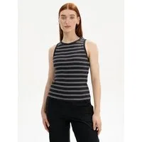 MELA MELA Ripp Tanktop Style DRISNA aus 100% Bio-Baumwolle, Schwarz / weiss gestreift, – Produktbild 1 von 1