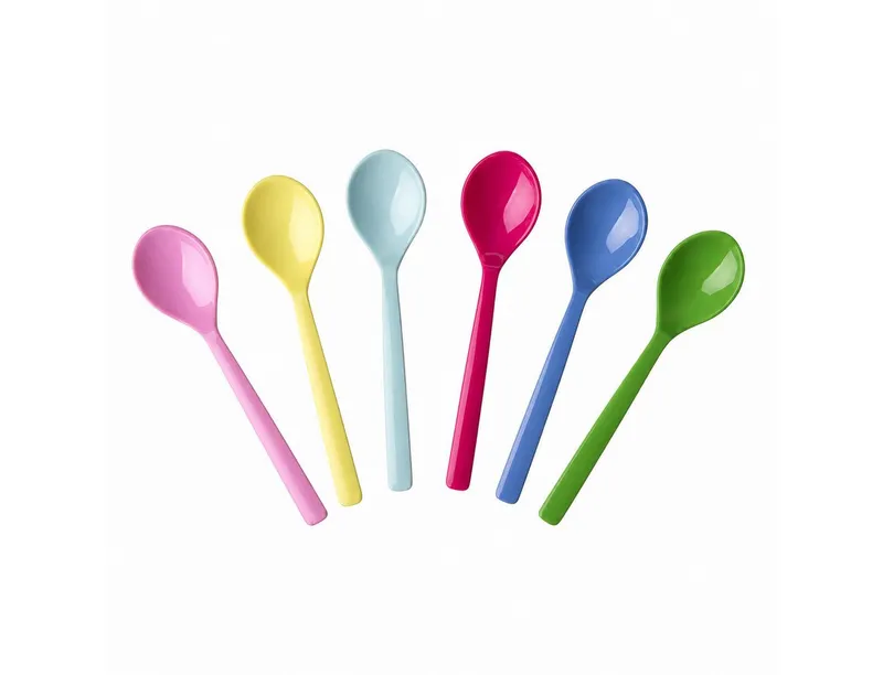 RICE RICE Teelöffel Rice Melamin Teelöffel 6er Pack in Classic Farben (2 Stück), Bunt|weiß, – Produktbild 1 von 5