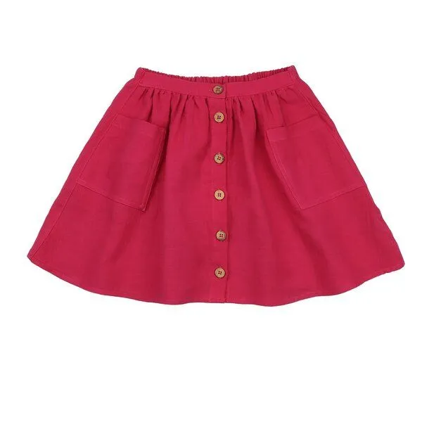 Walkiddy Walkiddy Mädchen Rock – Knopfleiste vorne, elastischer Bund, leicht & bequem, vielseitig kombinierbar, Blau, – Produktbild 2 von 3