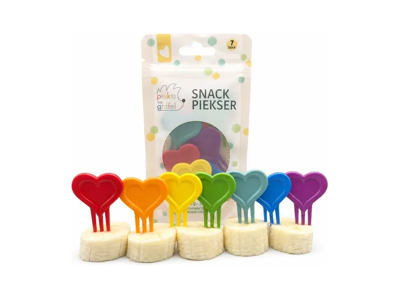 Pieksi und Griffel Pieksi und Griffel Snack Piekser 7er Set Rainbow Herzen, Mehrfarbig, – Produktbild 2 von 2