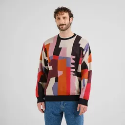 Dedicated DEDICATED Herren Strickpullover Sweater MORA Abstract Chaos – Produktbild 1 von 1