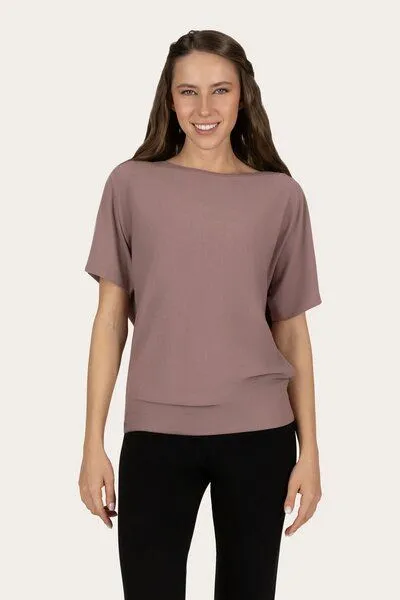 Urban Goddess Urban Goddess Budhi Kurzarm Pilates & Yoga Shirt, Fireclay (braun), – Produktbild 1 von 4