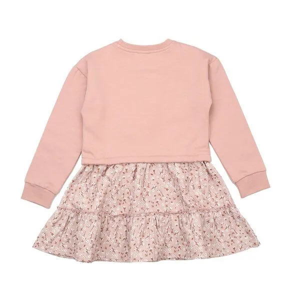 Walkiddy Walkiddy Mini Cottons Bio-Sweat Dress Rosa - Stilvolles & Hypoallergenes Kleid für Kinder, Pink, – Produktbild 2 von 3