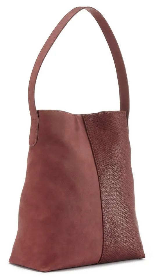 Vivance by Lascana Shopper Schultertasche, Handtasche, Einkaufstasche, Damentasche (2-tlg), mit kleiner herausnehmbarer Innentasche VEGAN, Rot, – Produktbild 2 von 5