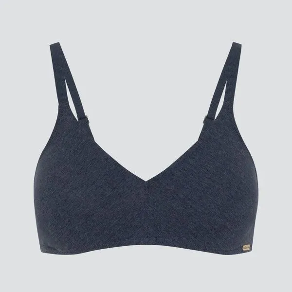 comazo|earth comazo|earth Fairtrade Basic BH ohne Bügel | GOTS zertifziert, Marine-melange, – Produktbild 4 von 4