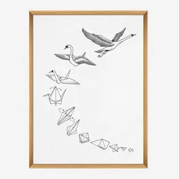 LIGARTI Kunstdruck »Origami Schwan« von LIGARTI | A4, A3 oder A2 | Wandbild | Poster | Kunst – Produktbild 1 von 1
