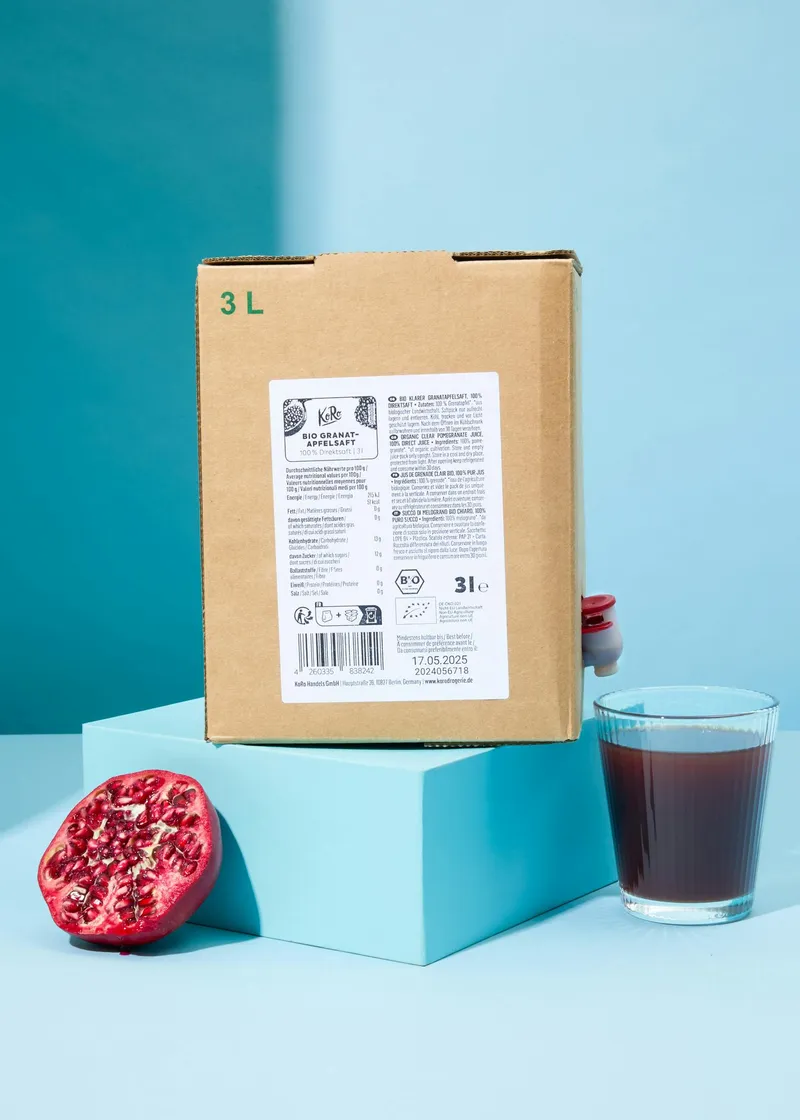 KoRo Bio Granatapfel Saft Bag-in-Box 3 L – Produktbild 1 von 5