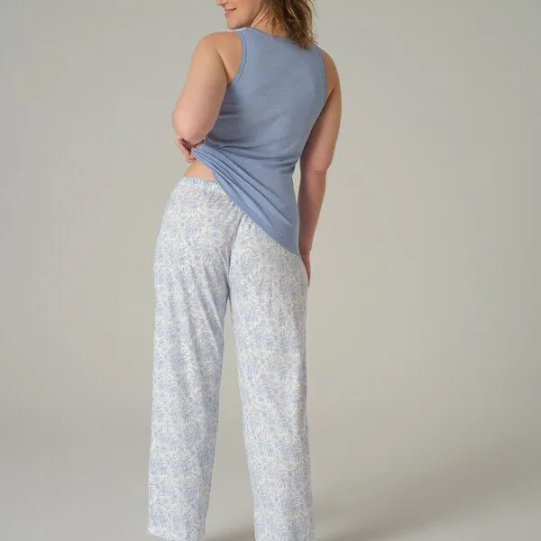 comazo|earth comazo|earth Fairtrade Schlafhose lang, Lighblue print (blau), – Produktbild 3 von 4