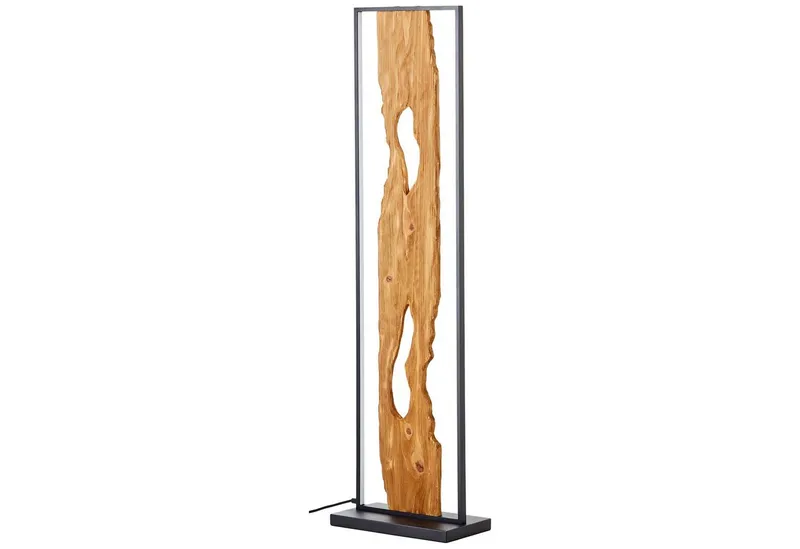 Brilliant Brilliant LED Stehlampe Chaumont, LED fest integriert, Warmweiß, Höhe 120 cm, 2300 lm, Aluminium/Metall/Holz, schwarz/holz, Braun|schwarz, – Produktbild 2 von 5
