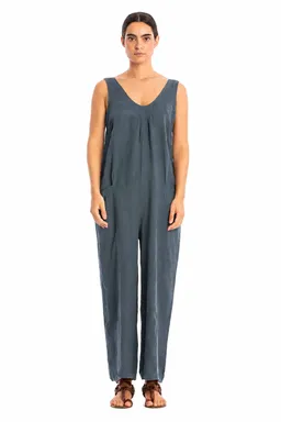 RAVENS VIEW IBIZA RAVENS VIEW IBIZA Damen vegan Jumpsuit Aura In Ozeanblau – Produktbild 1 von 1