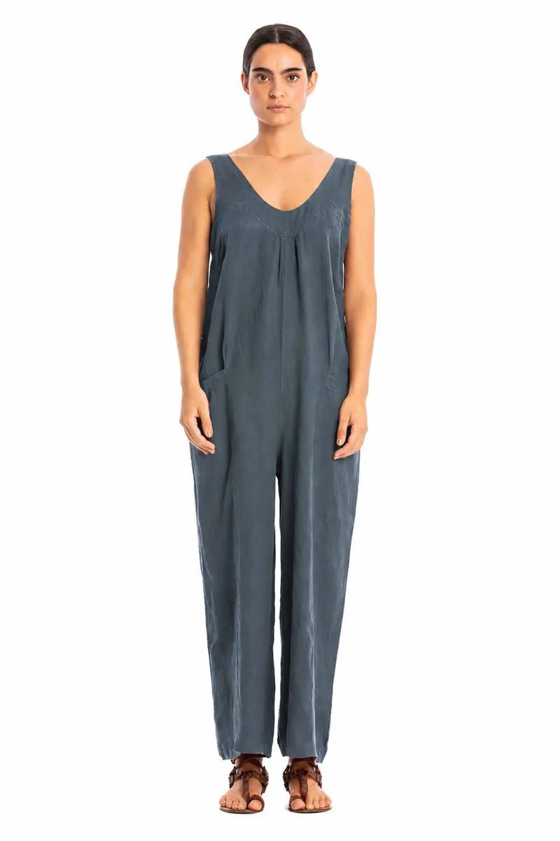 RAVENS VIEW IBIZA RAVENS VIEW IBIZA Damen vegan Jumpsuit Aura In Ozeanblau, Extra dunkelblau, – Produktbild 1 von 1