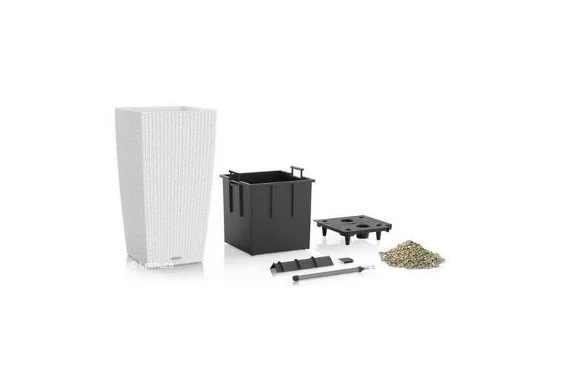 Lechuza® Lechuza® Pflanzkübel Pflanzgefäß Cubico Cottage 30 weiß, Weiß, – Produktbild 2 von 6