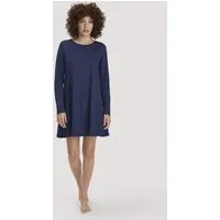 hessnatur hessnatur Nachthemd Relaxed PURE COTTON aus reiner Bio-Baumwolle, Dunkelblau, – Produktbild 1 von 1