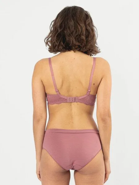 erlich textil erlich textil Elisabeth bügelloser BH mit Spitze aus Bio-Baumwolle, made in Europe, Mauve, – Produktbild 6 von 8
