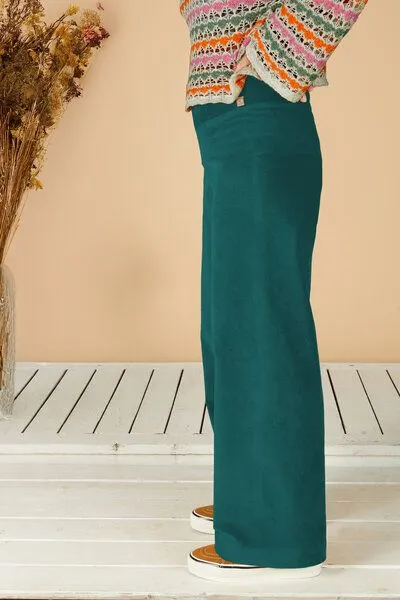 La Gitana La Gitana Damen Cordhose „Lina“ aus Stretch Bio Baumwolle, Passform: Loose Fit, Petrol (blaugrün), – Produktbild 3 von 3