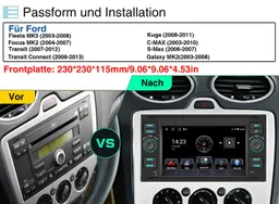 ESSGOO 7" Android 15 Für Ford Focus Transit MK7 C S-Max Fiesta Galaxy Kuga Autoradio (RDS, 2+64GB(optional), 4G, FM, DAB+ (optional), GPS Navi Carplay Android Auto Bluetooth EQ USB WIFI Touchscreen SWC) – Produktbild 1 von 1