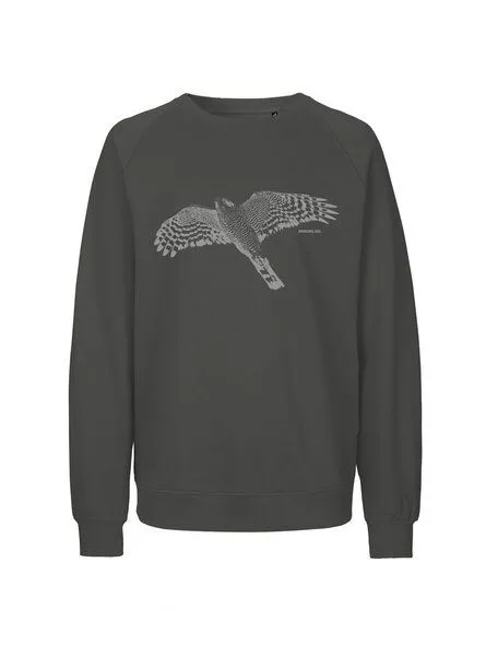 Peaces.bio - handbedruckte Biomode Peaces.bio - handbedruckte Biomode Bio Herren-Sweatshirt Sperber, Dunkelgrau, – Produktbild 1 von 2