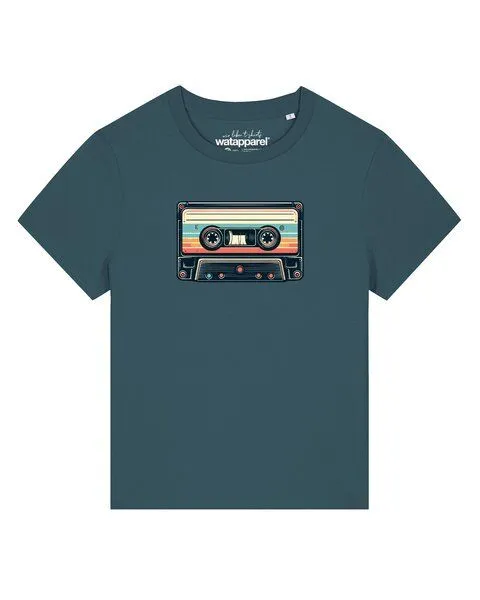 watapparel watapparel T-Shirt Frauen Retro Kassette, Stargazer, – Produktbild 1 von 2