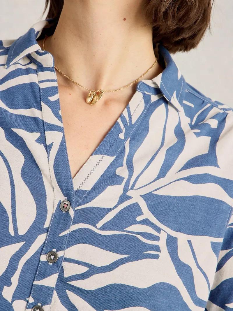 White Stuff Jerseybluse Annie - 40, Marineblau multi, – Produktbild 3 von 4
