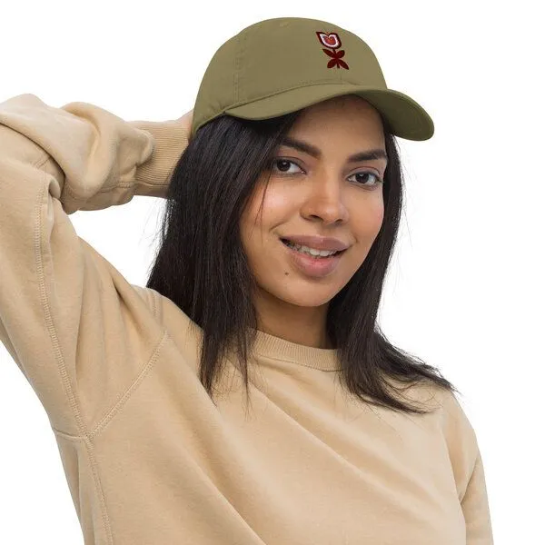 PepMelon Tulpen Blume - 3D gestickte Bio-Baseballmütze, Baseball Cap Birds, Jungle (grün), – Produktbild 4 von 5