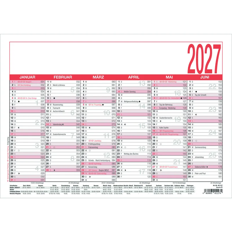 Zettler ZETTLER Tafelkalender 907 2027 – Produktbild 1 von 2