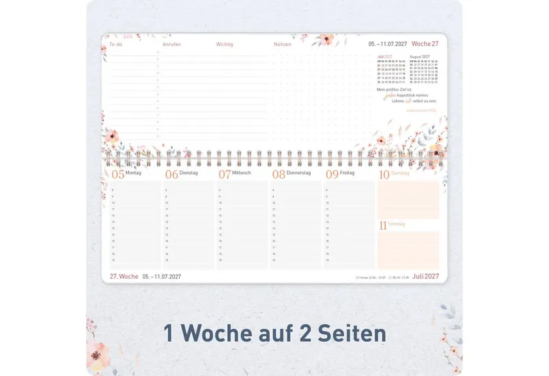 Häfft Häfft Schreibtischkalender Wochen-Tischkalender 2027 quer – Produktbild 4 von 5