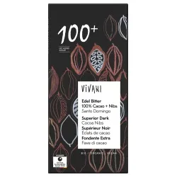 Vivani Edelbitterschokolade mit 100% Kakao & Kakao-Nibs – Produktbild 1 von 1