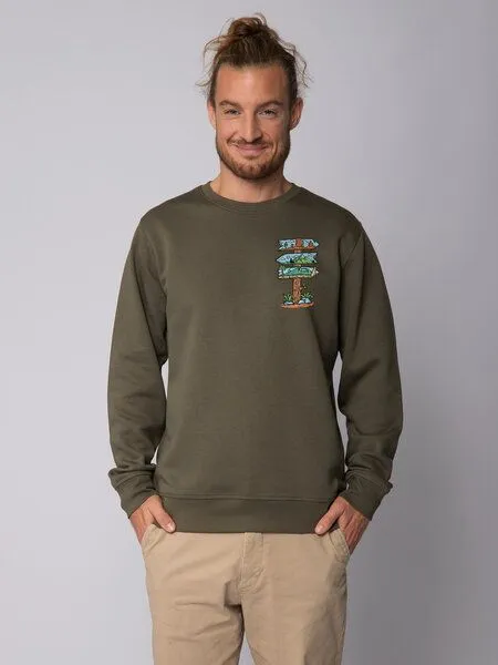 watapparel watapparel Sweatshirt Unisex Adventure is everywhere, Khaki, – Produktbild 2 von 3