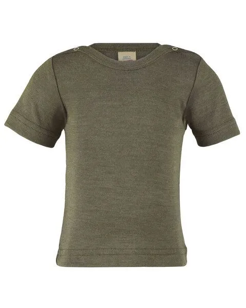 Engel Engel Natur Baby-Shirt kurzarm Schurwolle Seide, Olive, – Produktbild 1 von 1