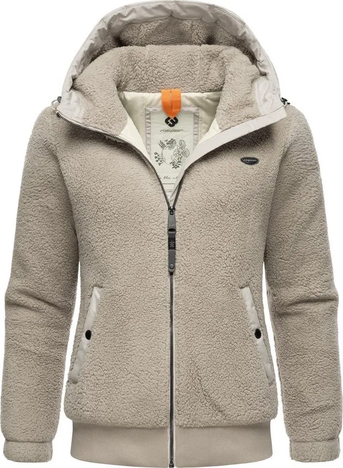ragwear ragwear Outdoorjacke Cousy Short flauschige Übergangsjacke mit Teddyfell und Kapuze, Braun, – Produktbild 5 von 5