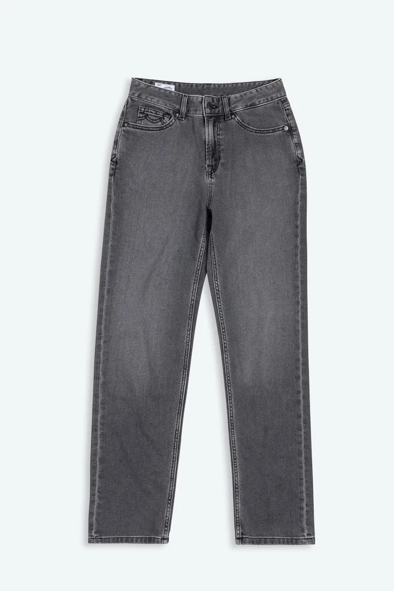 Kings Of Indigo Kings of Indigo Damen vegan Jeans Inoe Mid Rise Straight Leg Grau, Grau, – Produktbild 2 von 2