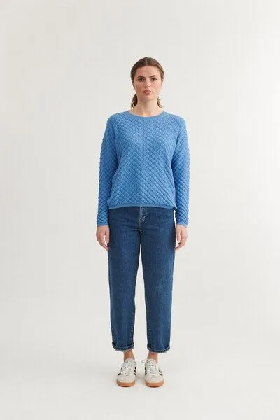 Basic Apparel Basic Apparel Strickpullover - Camilla sweater - aus Bio-Baumwolle, Blau (riviera), – Produktbild 4 von 4