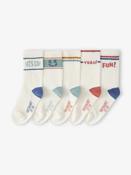 Vertbaudet 5er-Pack Socken Jungen mit Smiley-Motiv – Produktbild 1 von 1